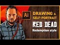 How to Draw a Self-Portrait in Illustrator - Red Dead Redemption style