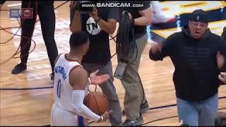 Russell Westbrook Scuffle with Nuggets fan - Denver Nuggets vs. OKC Thunder - 01\/02\/2018