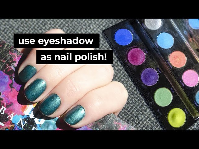 Eyeshadow French Tips with DIY glitter nail polish