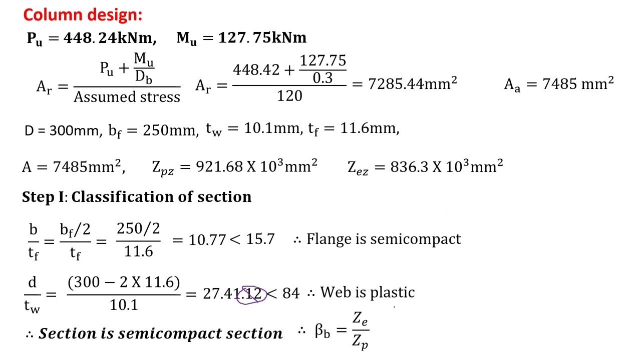 Term work Column and base plate design