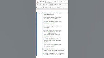 🔥 Top 10 #Python Interview Questions for #DataAnalyst! 🚀 #DataScience #InterviewPrep