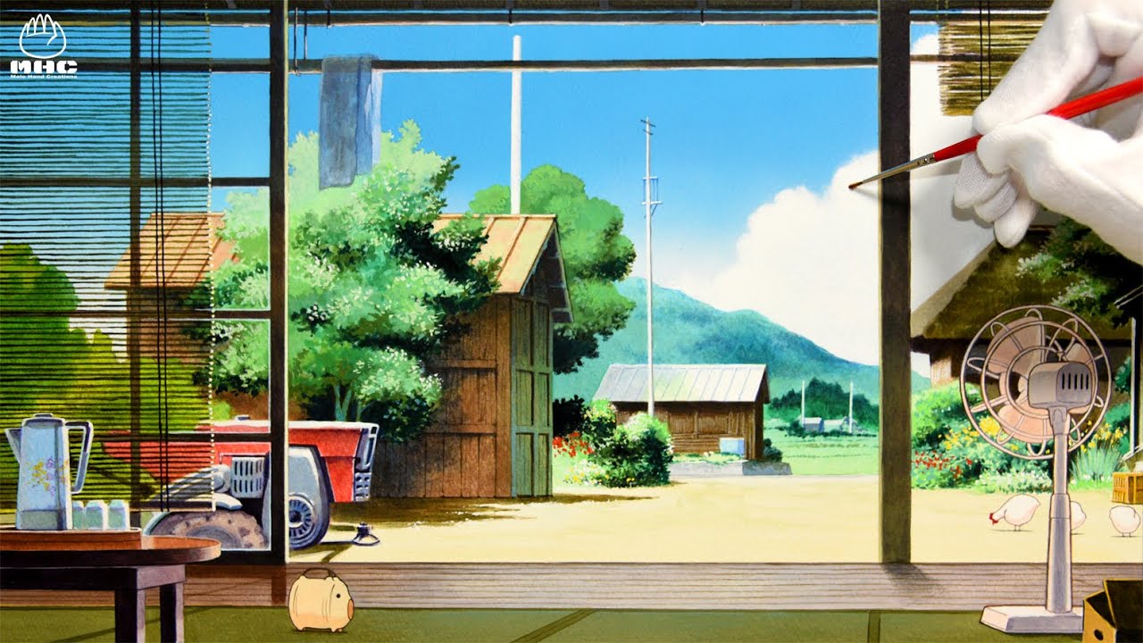 アニメの背景を描いてみた】ジブリ「おもひでぽろぽろ」 - YouTube