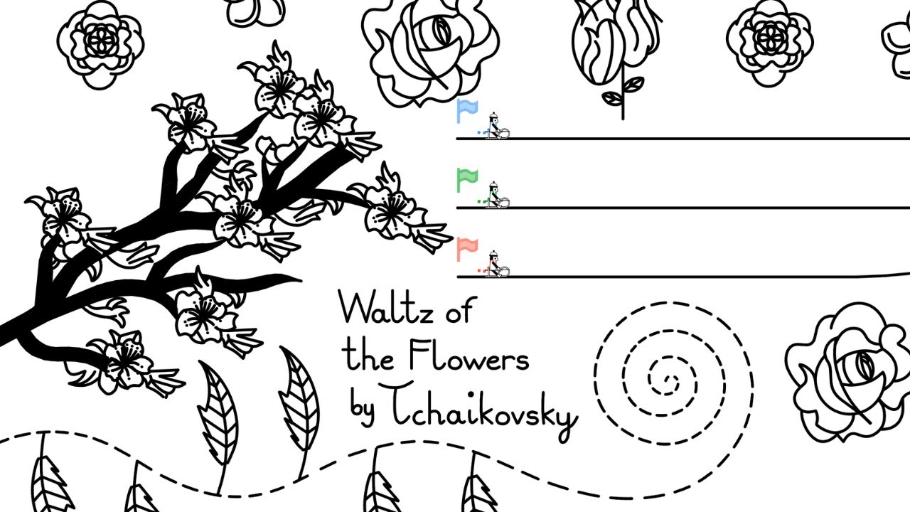 Line Riders Music Line Riders - Waltz of the Flowers MUSIC SYNC - YouTube