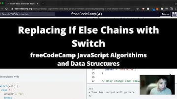 Replacing If Else Chains with Switch (Basic JavaScript) freeCodeCamp tutorial