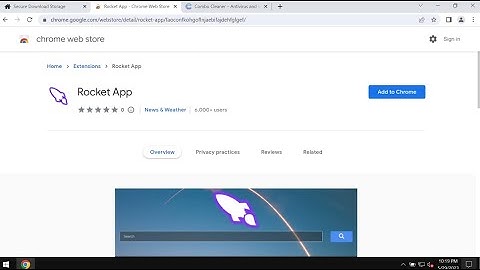 Rocket App browser-hijacking extension removal.