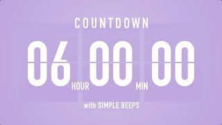 6 Hours Countdown Flip Clock Timer / Simple Beeps 🫐 🔔 screenshot 2