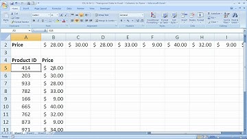 Excel Data Analysis 1 - Move Data from Rows to Columns - Transpose Data in Excel