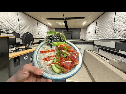 An Overnight in my New Truck Camper - Catch and Cook Bluefin Tuna Poke