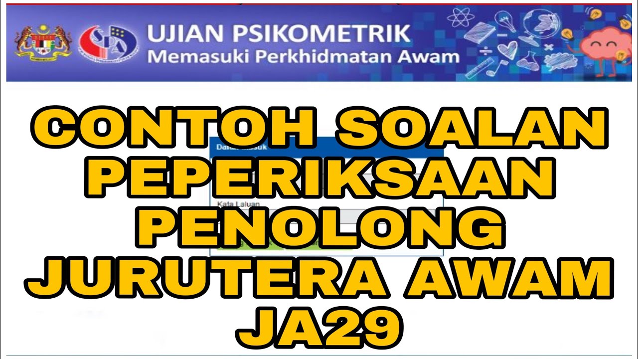 CONTOH SOALAN PEPERIKSAAN SPA8 TAHUN 2020  PENOLONG 