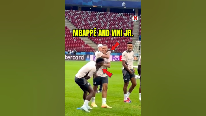 Mbappé and Vini Jr. joking around during #RealMadrid training 😂