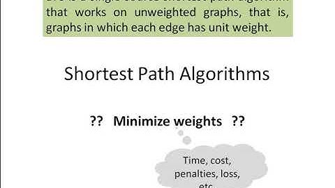 Graphs Shortest Path Algorithms