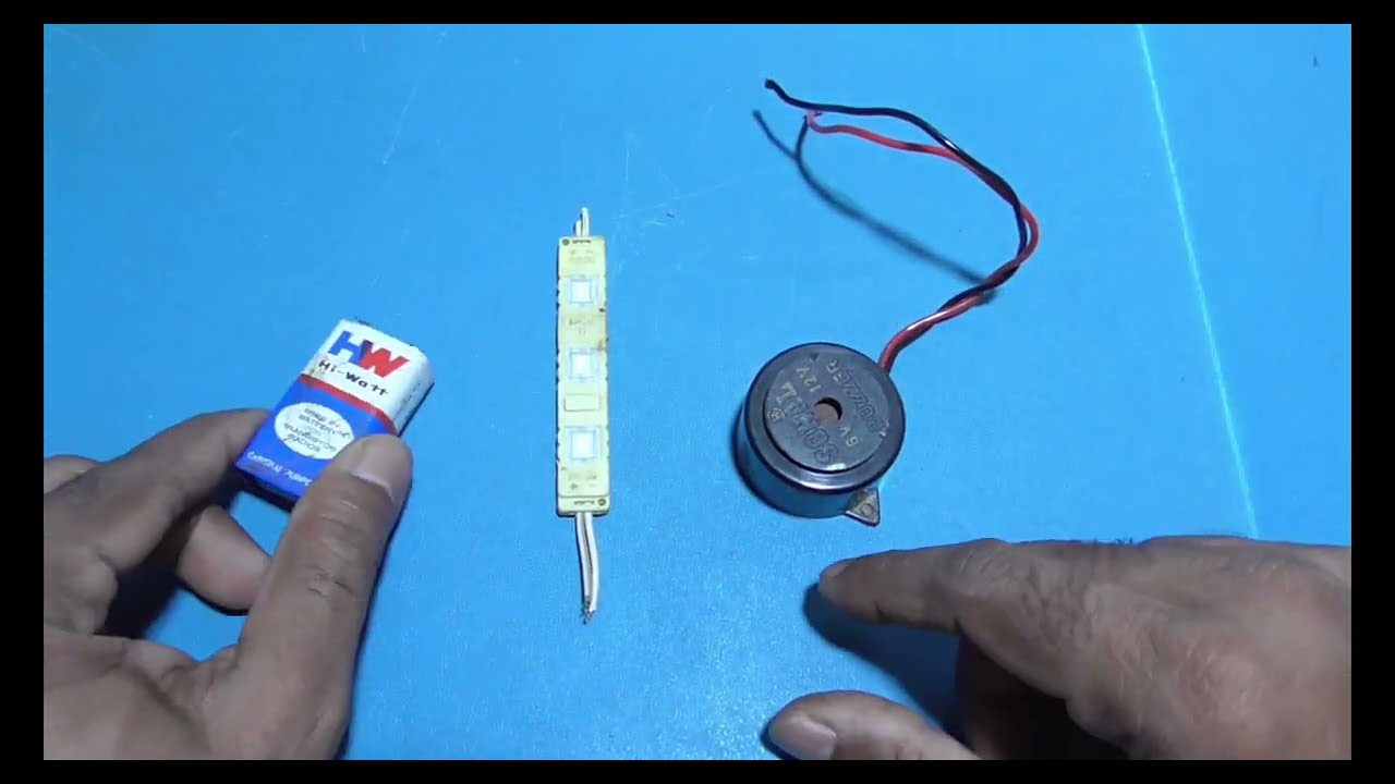 How to connect led lights to 9v battery and buzzer project for students