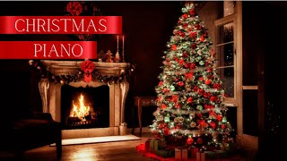 Christmas Ambience with Relaxing Piano Christmas Music (1 Hour) Glowing lights and burning fireplace