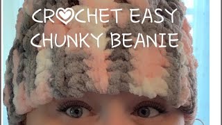 How To Crochet the easiest chunky beanie ever! Beginner