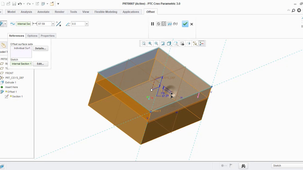 Offset In PTC Creo Part Modelling - YouTube