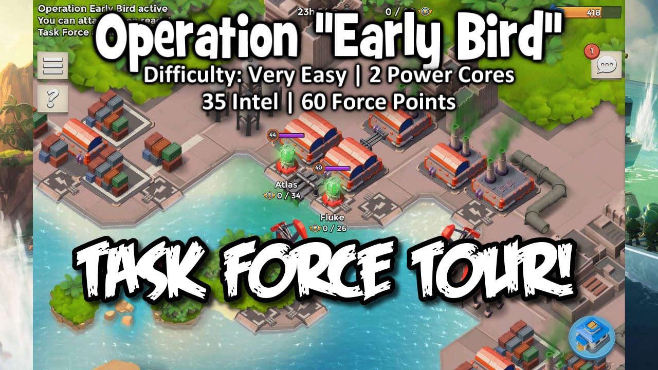 Boom Beach Task Force Tour! Operation "Early Bird" Task Force Attack Series! YouTube