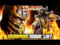 Scorpion move list  mortal kombat 9 mk9