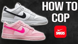 Thumbnail How To Cop : MASSIVE DUNK RESTOCK! Grey Lottery Triple Pink & Pink Prime Dunks!