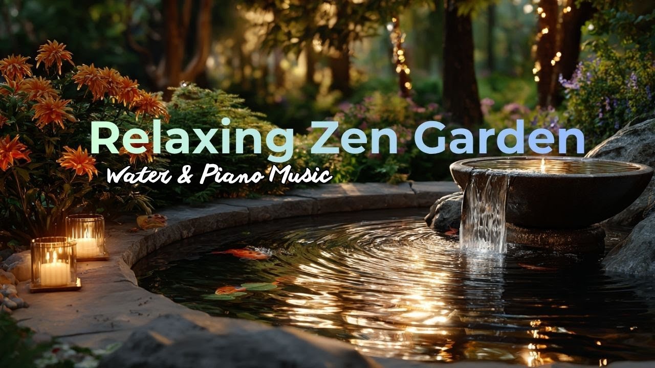 Relaxing Zen Garden 🌿 Water & Piano Music for Peace and Healing - YouTube