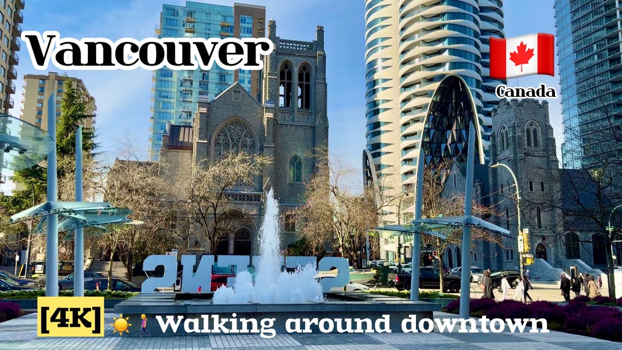 Vancouver on a beautiful,sunny,energetic day/Winter,but with a spring feel/Travel🇨🇦[4K]