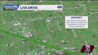 Deadly crash closes northbound Wyoming at Constitution in Albuquerque