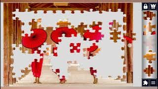 Back side of three Buddhist novice are walking in pagoda myanmar🧩🧩//jigsaw puzzles craft🧩🧩//