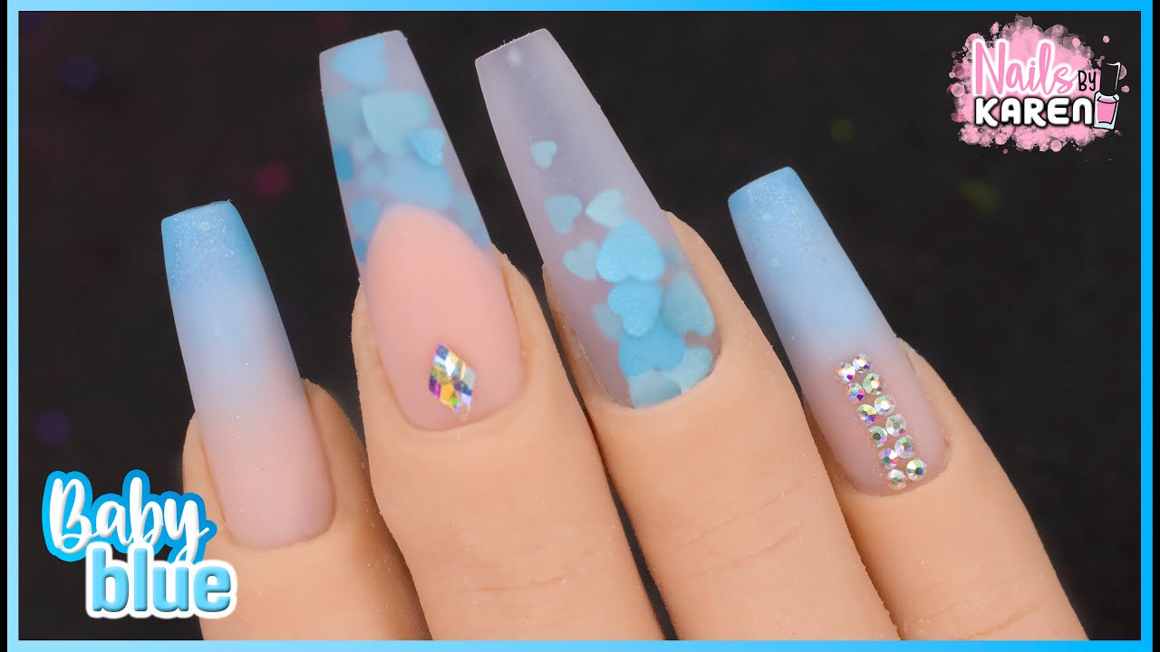 COLOR BABY BLUE en UÑAS ACRILICAS | NailsByKaren