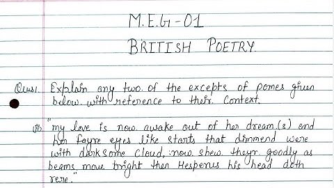 MEG 01 Solved Assignment 2022-23 | MEG 01 Solved Assignment 2022-23 PDF | MEG 01 British Poetry