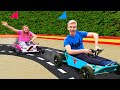 FASTEST ELECTRIC RACE CAR WINS $10,000!! (Ultimate Backyard Obstacle Track)