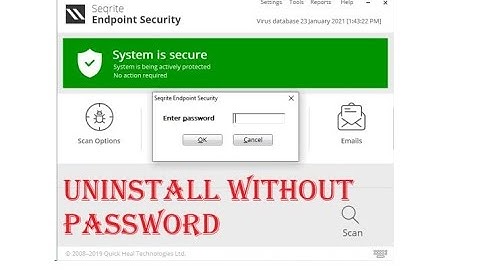 Uninstall Seqrite End Point Security without Password.