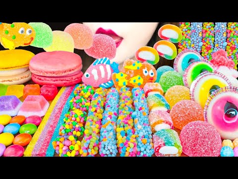 【ASMR】RAINBOW DESSERTS 🌈MUKBANG 먹방 食べる音 EATING SOUNDS NO TALKING