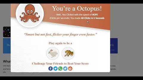 Click Speed Test while game does not know i win