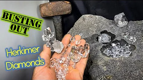 Herkimer Diamond Crystal Mining in New York | Busting Quartz out of rocks!