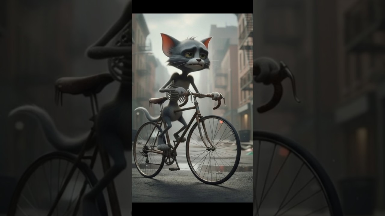 Skinny Tom's Justice: The Robot's Gift! 🤖🏍️ cat ai video 