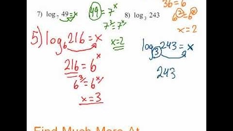 Logarithms - Evaluating Logs (Finding the Value of Logs) #8