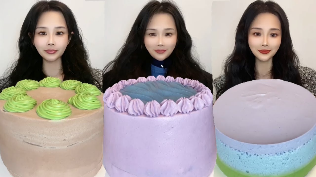 Asmr🍰Eating Taro Cream Cake🍰 (Soft And Waxy Sound) 크림丨먹방丨Mukbang丨Satisfying丨Eatingsh