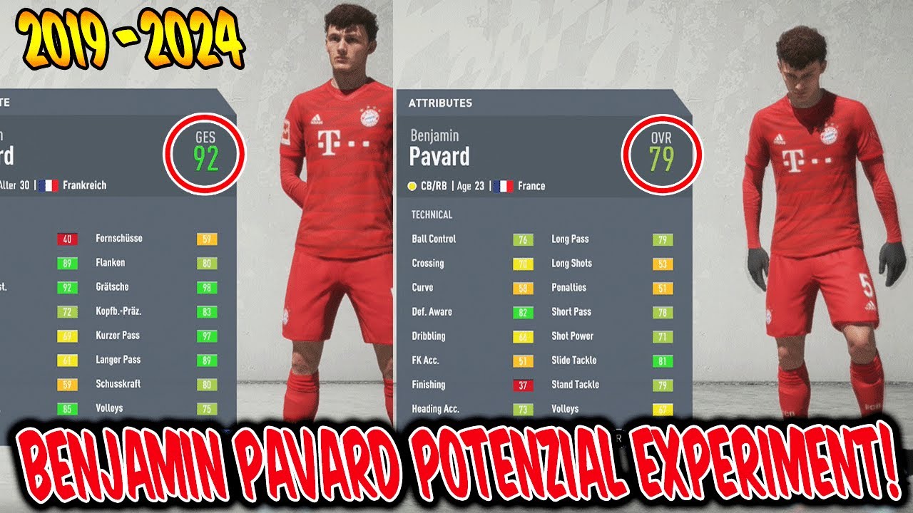 92 Pavard Entwickelt Sich Krank Im Potenzial Experiment 2019 2024 Fifa 20 Karrieremodus Fc Bayern Youtube