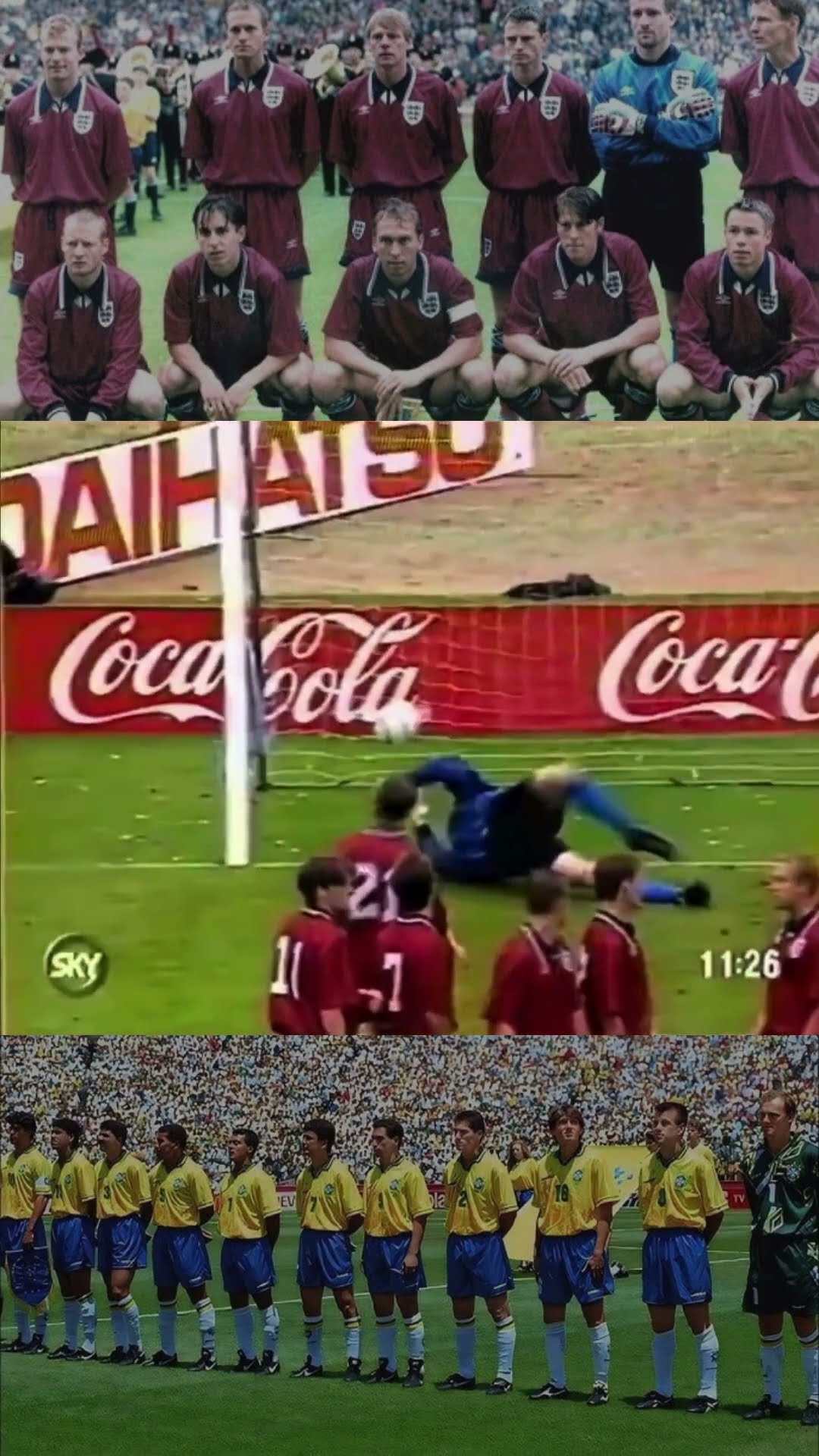 England vs Brazil 1995 😳 | Umbro Cup Wembley Clash (Ronaldo's