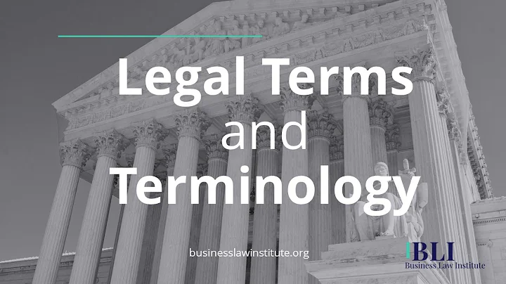 Legal Terms and Terminology