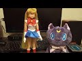 Sailor moon and luna showing rooms in their huose