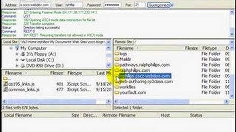 Publishing web pages with Filezilla
