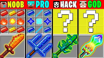 Minecraft NOOB vs PRO vs HACKER vs GOD SUPER ABILITY SWORD! CRAFTING MONSTER CHALLENGE! Animation