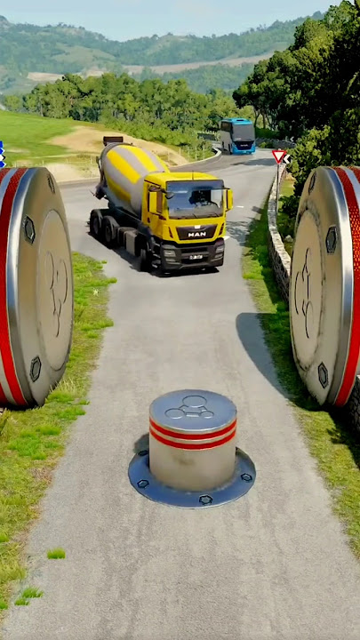 Viral‼️Detik-detik Truk Molen & Bus Telolet Tersangkut Besi Jalanan⁉️,#bus #automobile #trukoleng