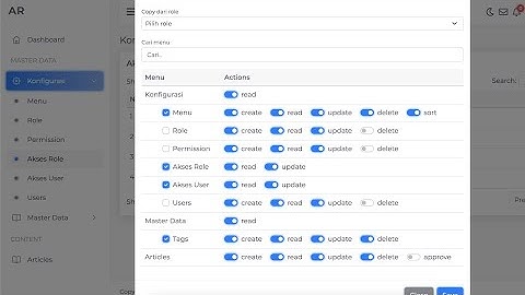 Management Akses User & Menu Berdasarkan Role dan User (RBAC - ACL) & Notification - Laravel 10