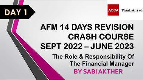 AFM 14 Days Revision Crash Course Sept 2022 - June 2023 - Day 1