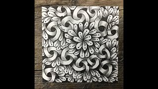 Easy Zentangle  - Meditative  art -Tissoooh (variation) , Flux