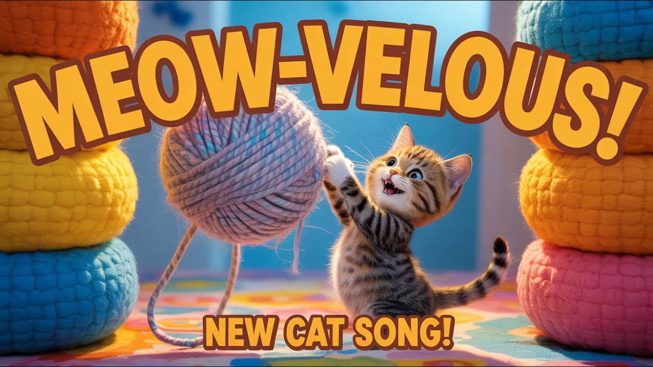 Funny Cat Song for Children | Cute Kitten Singing Nursery Rhymes and Dancing with Meow Meow