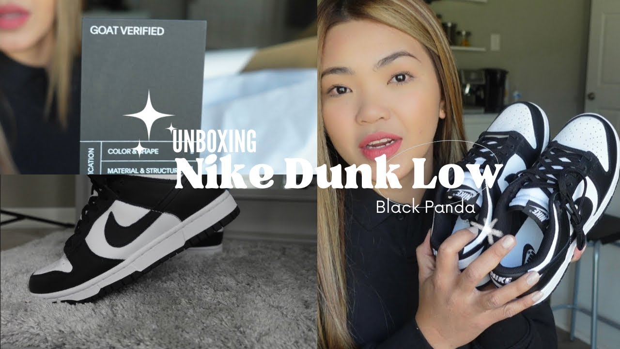 UNBOXING | Nike Dunk Low black & white 👟 | Goat | Maricel Suniega 🖤🤍 ...