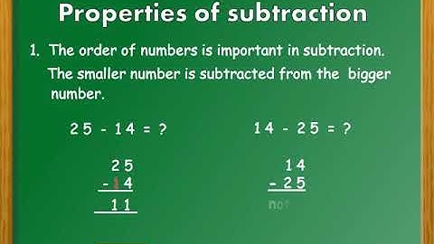 Subtraction - terms and properties