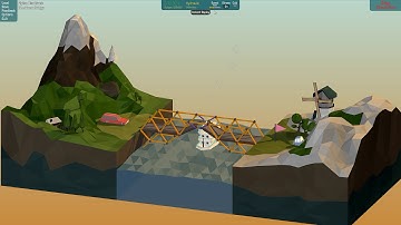 Poly Bridge Walkthrough - Alpine Meadows - 12m Paddleboat Draw Bridge